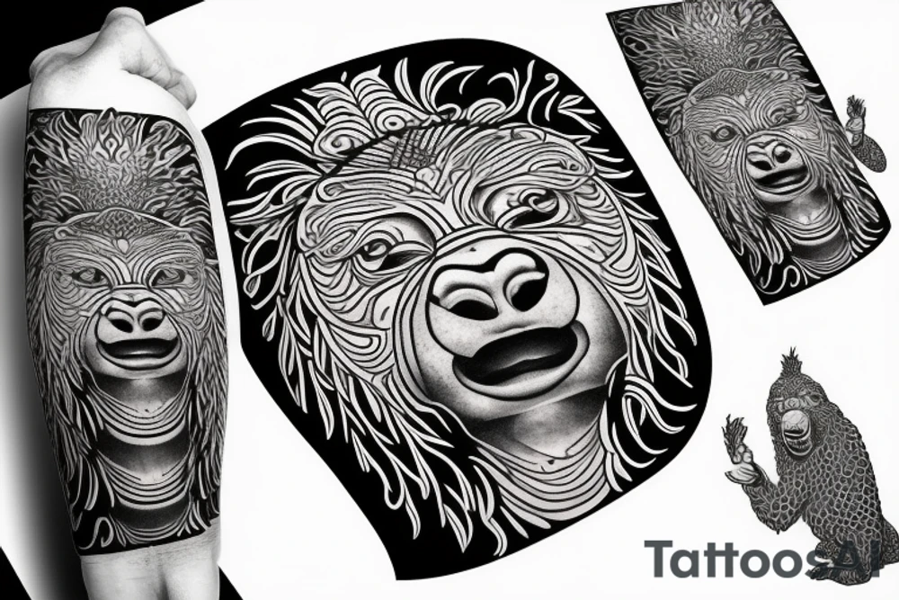 Orang Utan meditating tattoo idea