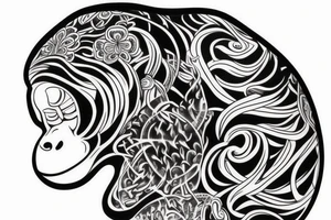 Orang Utan meditating tattoo idea