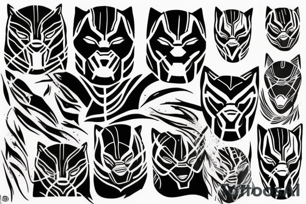 Black panther in the jungle tattoo idea