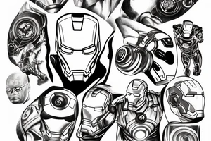 Iron man syn zegar tattoo idea