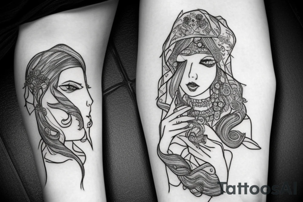 the bride runs away from the Arab prince, gold palace, mirror tattoo idea