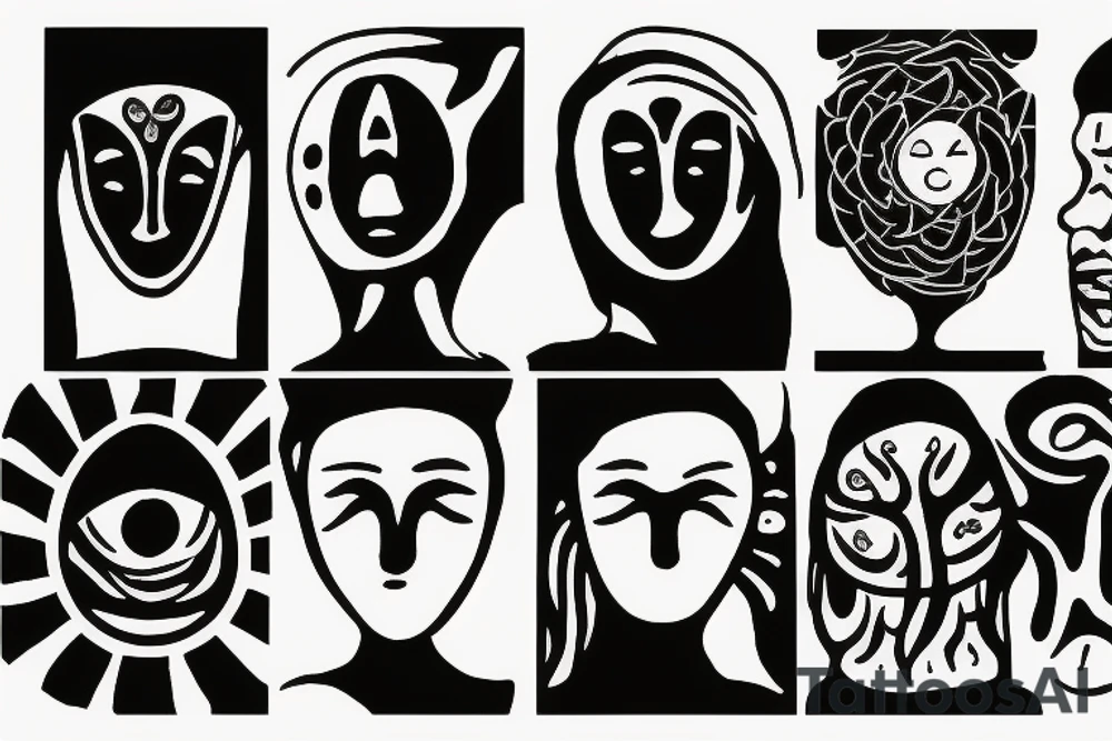 meditation person no face tattoo idea