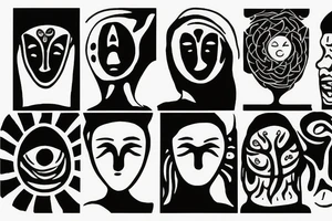 meditation person no face tattoo idea