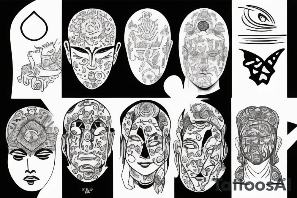meditation person no face tattoo idea