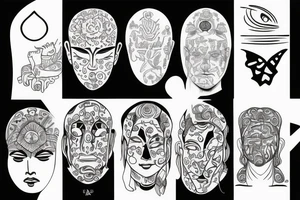 meditation person no face tattoo idea