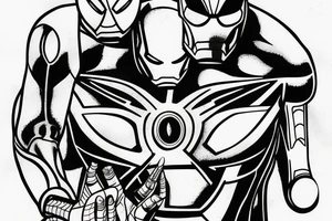 Iron man syn las spiderman tattoo idea