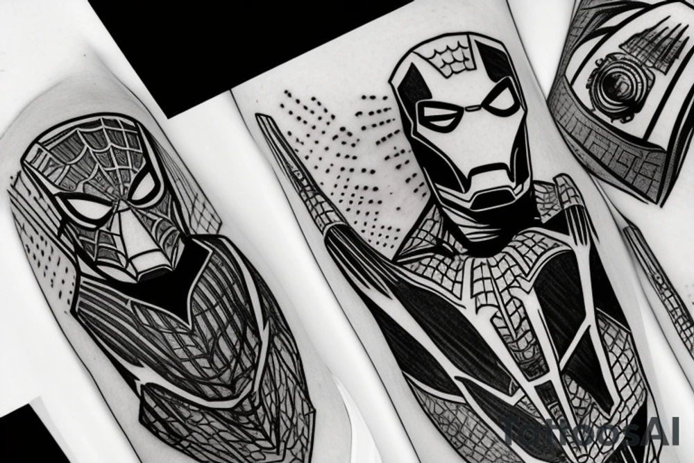 Iron man syn las spiderman tattoo idea