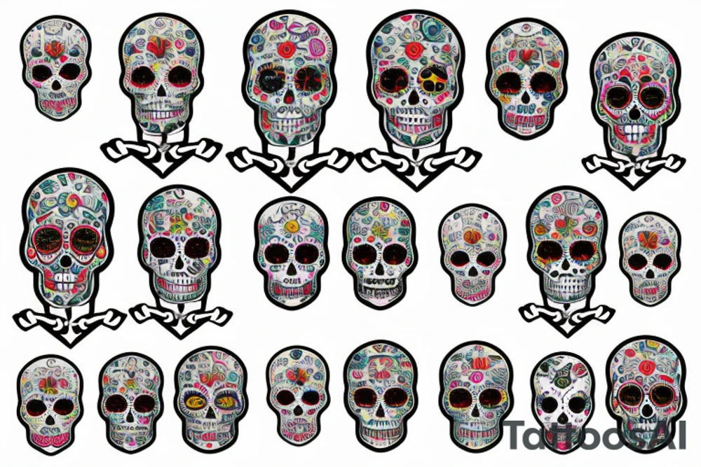 Sugar skull girl with blonde hair and half shaved head with black and white glasses and an anchor tattoo on her arm tattoo idea