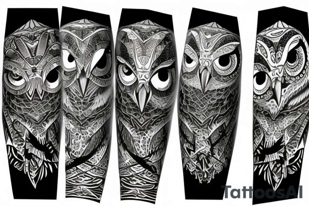 Female, owl tattoo idea