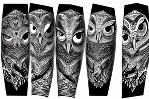 Female, owl tattoo idea