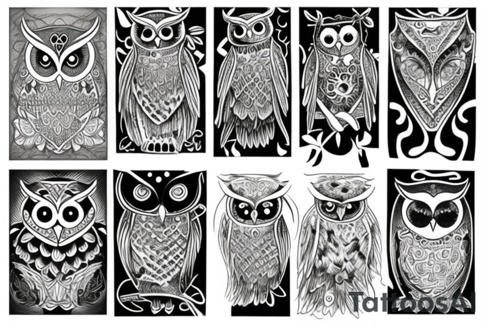 Female, owl tattoo idea