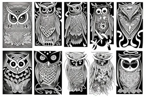 Female, owl tattoo idea