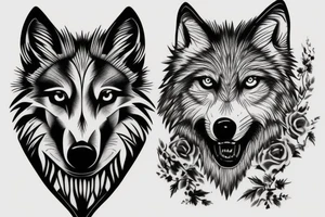Wolf head tattoo idea