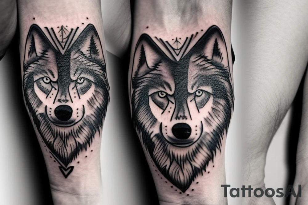 Wolf head tattoo idea