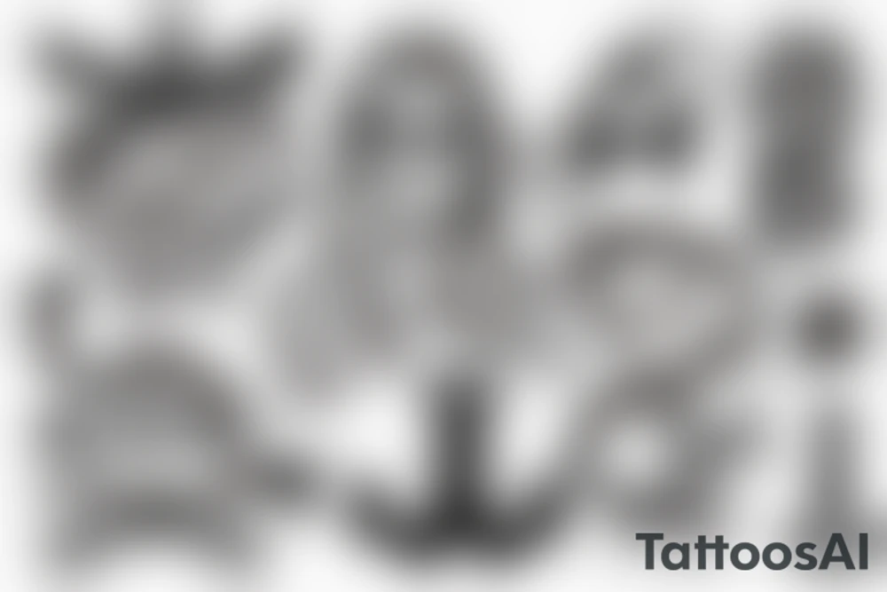 Blonde girl with half shaved head with black and white glasses and an anchor tattoo on her arm tattoo idea