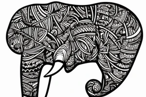 A elephant’s tusk and a old nail tattoo idea