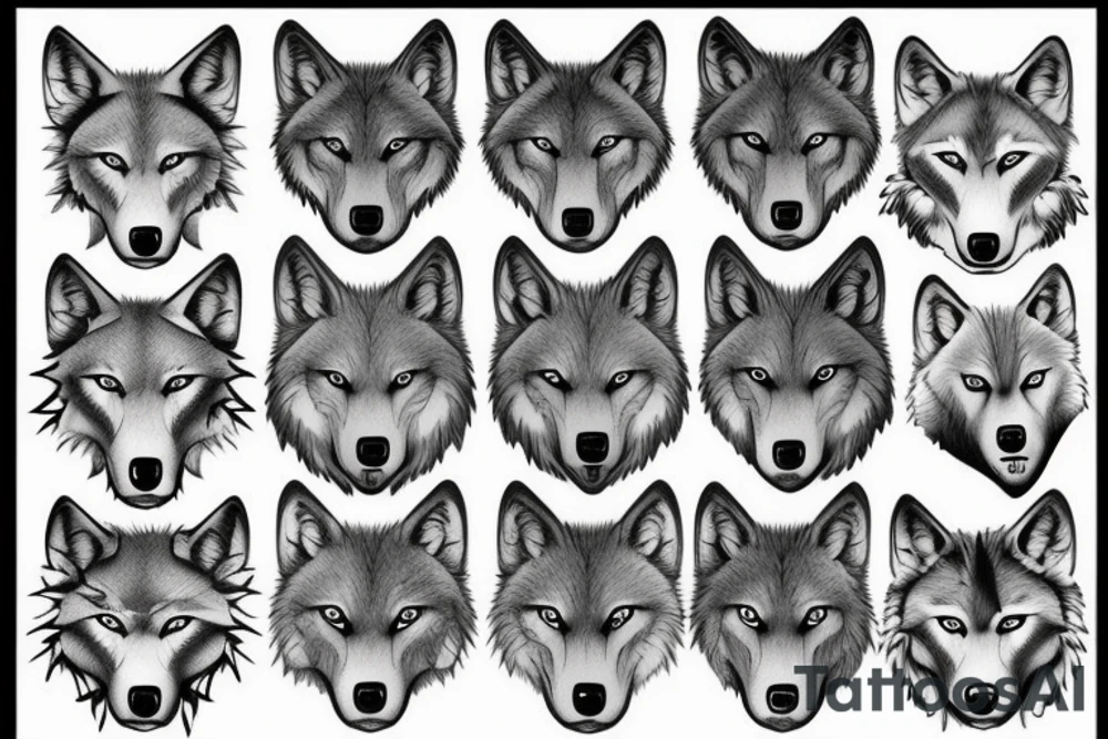 siting wolf tattoo idea