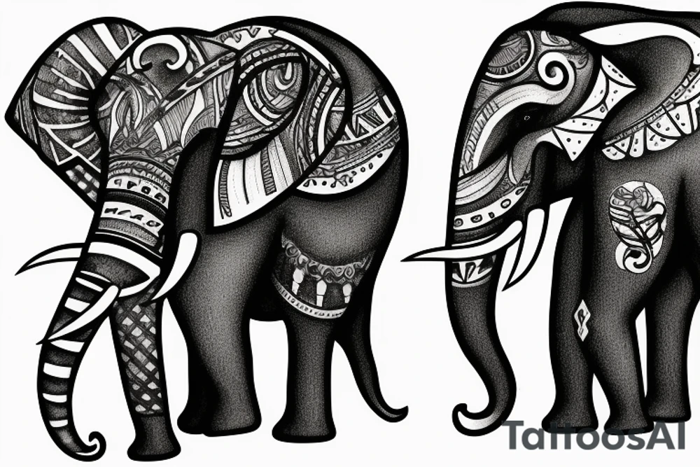 two tusks of an elephant crossing eachother tattoo idea two tusks of an elephant crossing eachother tattoo idea