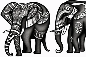 two tusks of an elephant crossing eachother tattoo idea