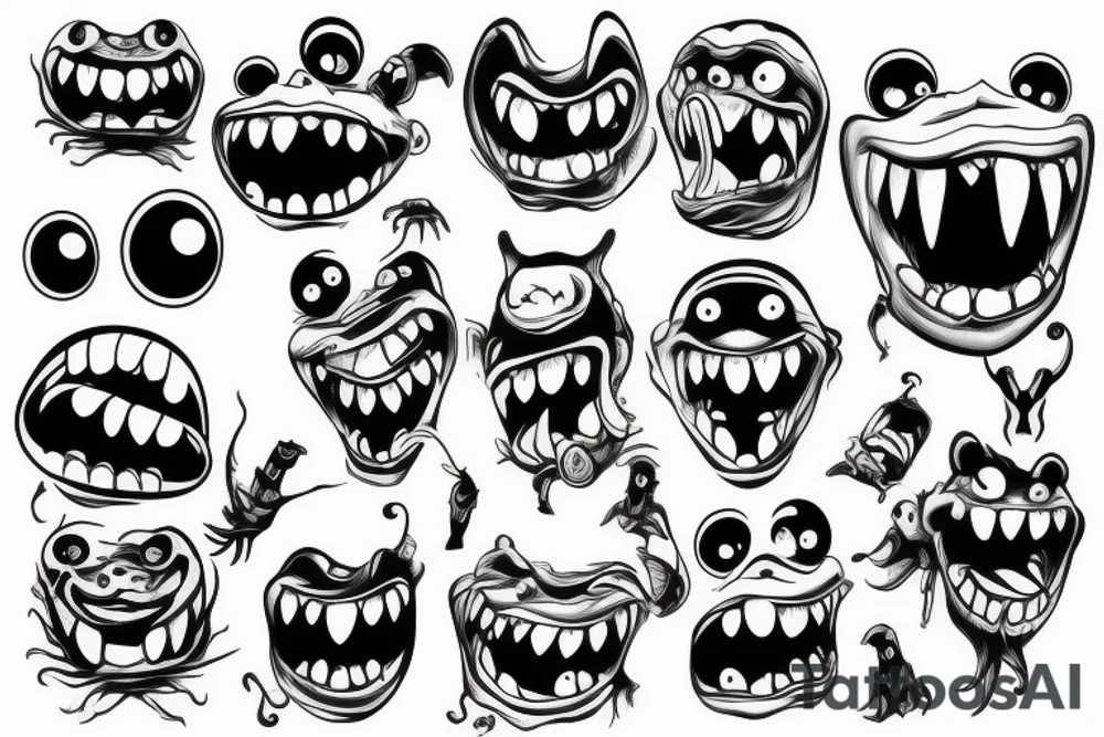 monster smile tattoo idea