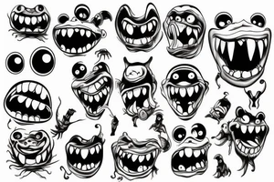 monster smile tattoo idea