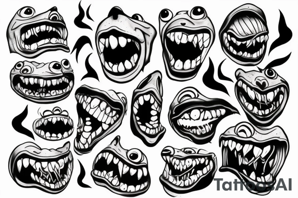 monster smile tattoo idea