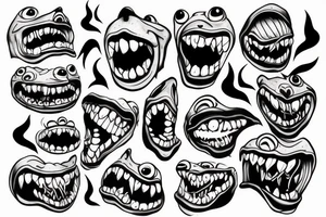 monster smile tattoo idea