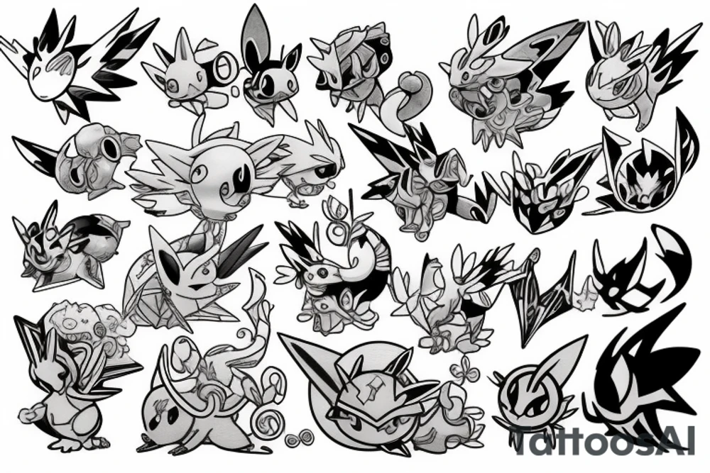 sleeve, pokemon tattoo idea