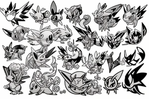 sleeve, pokemon tattoo idea