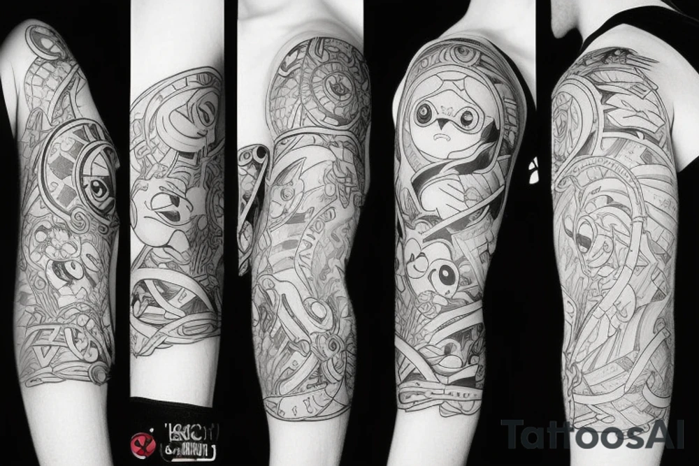 sleeve, pokemon tattoo idea