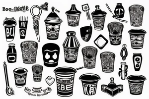 Bucket with boottle tattoo idea