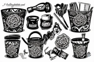Bucket with boottle tattoo idea