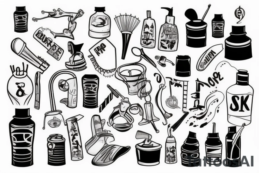 Bucket with bottle tattoo idea