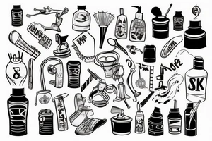 Bucket with bottle tattoo idea
