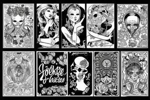 Obrazek kota kontury a w jego środku szkielet. Słodki tattoo idea