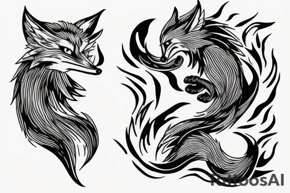 Nine-tailed fox tattoo idea
