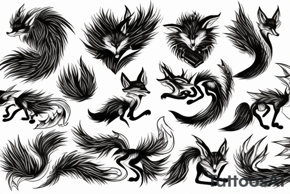 Nine-tailed fox tattoo idea