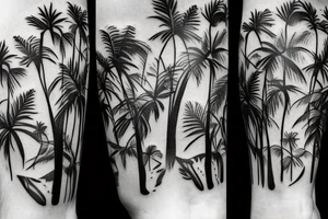 Flowers trees animals palms tattoo idea
