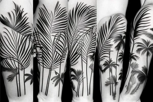 Flowers trees animals palms tattoo idea