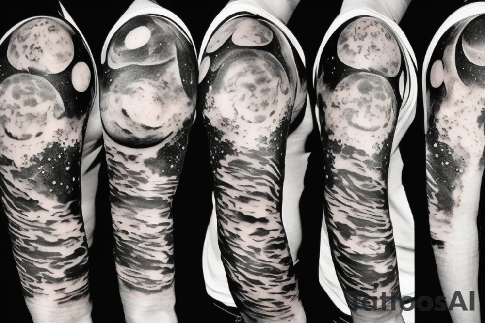 planets moon tattoo idea