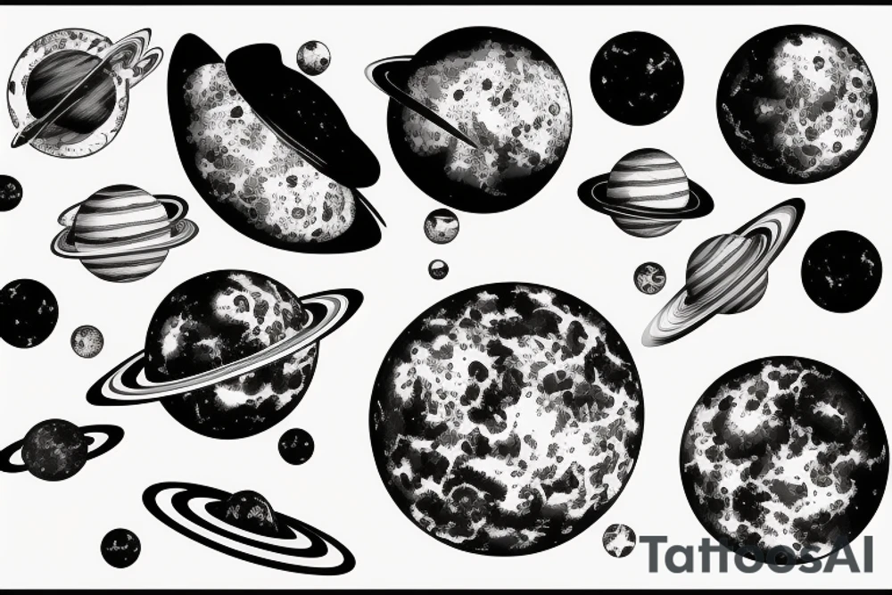 planets moon tattoo idea