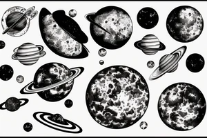 planets moon tattoo idea