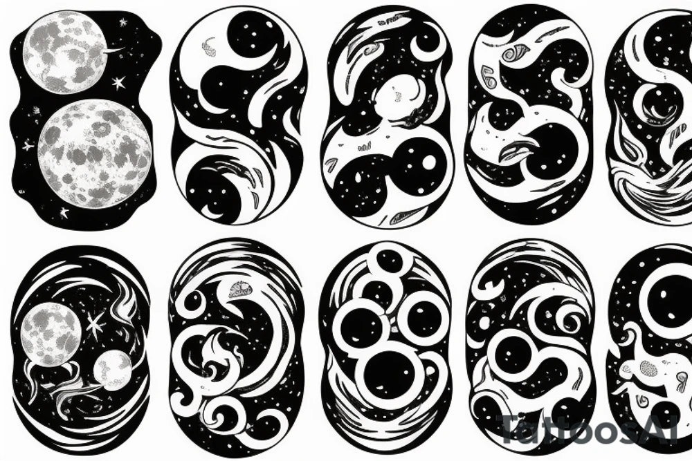 planets moon tattoo idea