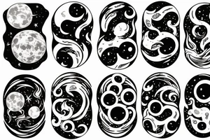 planets moon tattoo idea