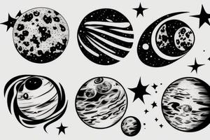 planets moon tattoo idea