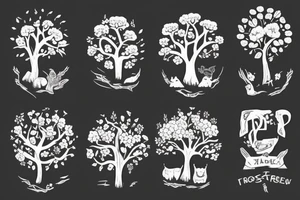 Flowers trees animals tattoo idea