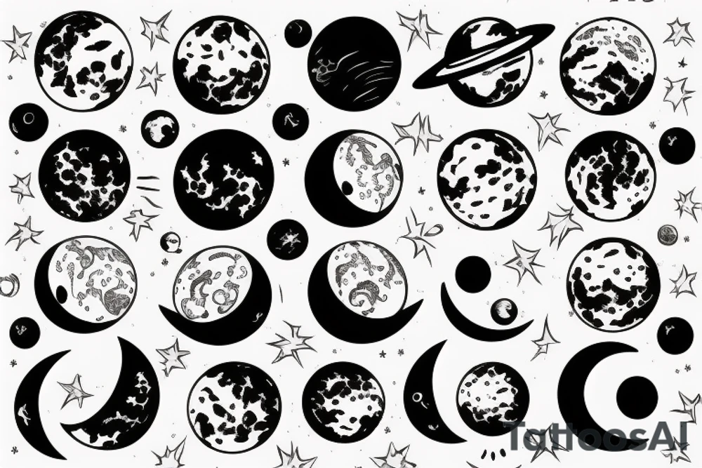 planets moon tattoo idea