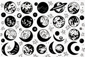 planets moon tattoo idea