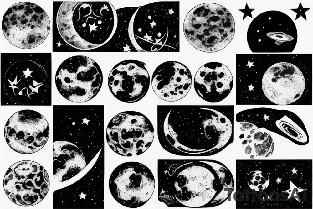 planets moon tattoo idea