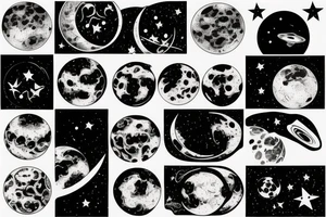 planets moon tattoo idea